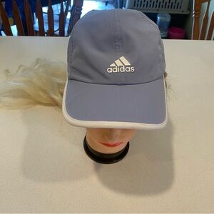 Adidas Climalite Hat Cap Adult One Size Adjustable Strapback Blue Running Logo